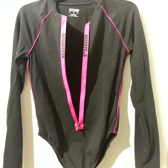 Puma Black & Pink bodysuit size M - Picture 3 of 6